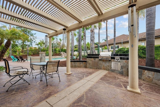 2227 Villa Verde Rd, Escondido, CA 92029 - view of patio / terrace with area for grilling, an outdoor pool, and a pergola