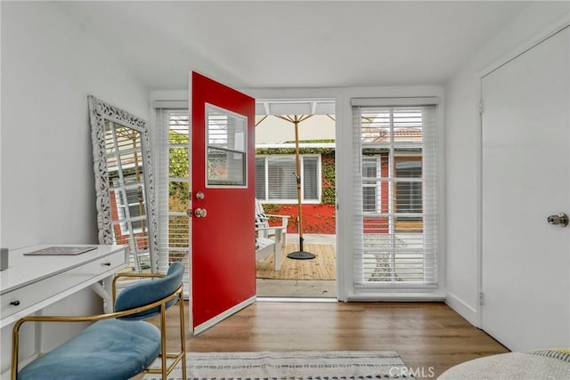 232 Howland Canal, Venice, CA 90291 - entryway featuring wood finished floors and an office area