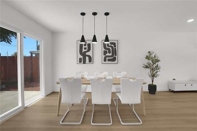 1152 W Tudor St, San Dimas, CA 91773 - dining space featuring wood finished floors, recessed lighting, and baseboards