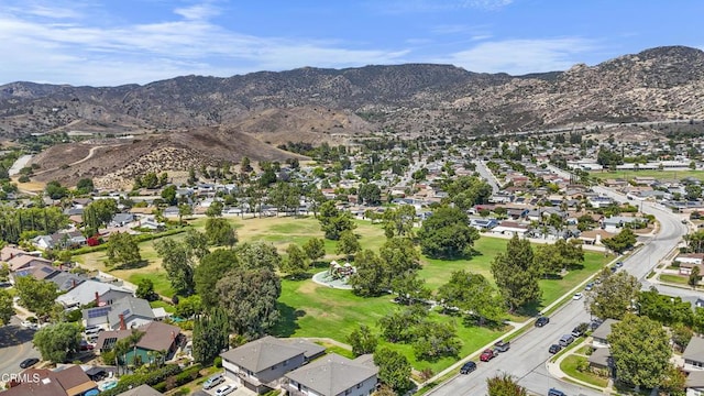 6421 Almar St, Simi Valley, CA 93063 - aerial view of property and surrounding area featuring a mountainous background and nearby suburban area