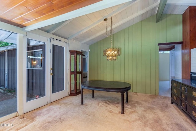 1330 Fern Oaks Dr, Santa Paula, CA 93060 - recreation room with carpet flooring, a chandelier, and wooden walls