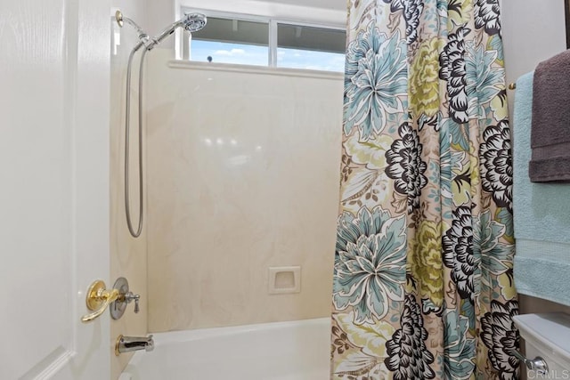 23406 Oakely Pl, Ramona, CA 92065 - full bathroom featuring shower / bath combo with shower curtain and toilet