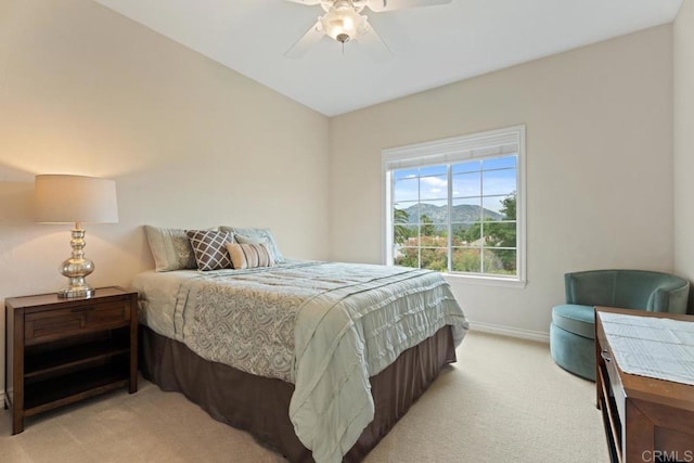 23406 Oakely Pl, Ramona, CA 92065 - bedroom featuring light colored carpet, baseboards, and ceiling fan