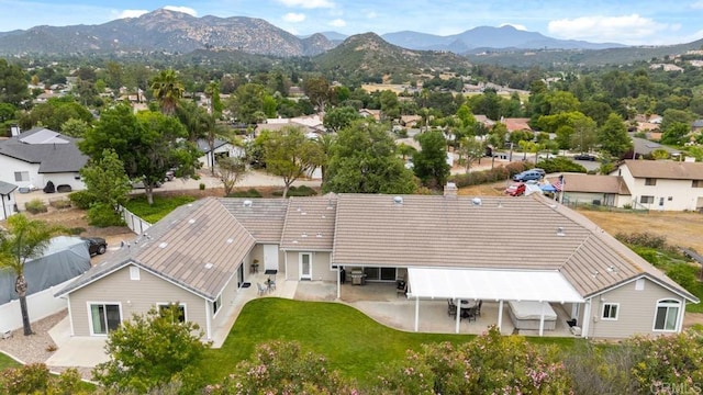23406 Oakely Pl, Ramona, CA 92065 - aerial perspective of suburban area with a mountain backdrop