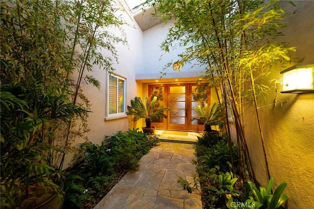 3 Harbor Ridge Dr, Newport Beach, CA 92660 - property entrance featuring french doors and stucco siding
