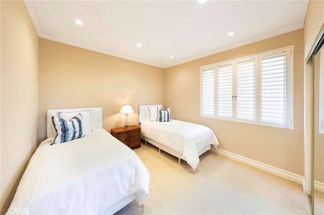 3 Harbor Ridge Dr, Newport Beach, CA 92660 - bedroom featuring crown molding, light colored carpet, and recessed lighting