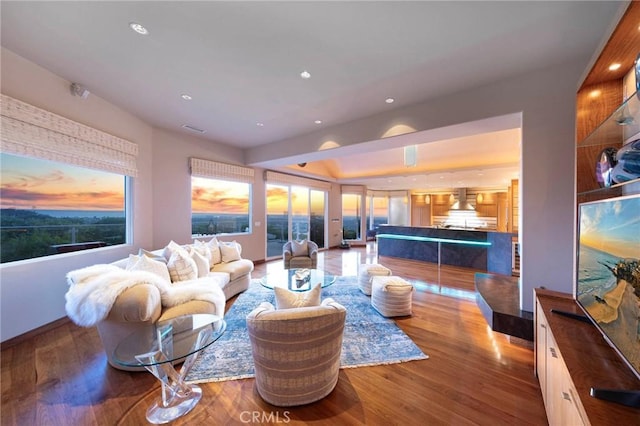 3 Harbor Ridge Dr, Newport Beach, CA 92660 - living room featuring wood finished floors and recessed lighting