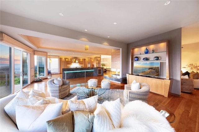 3 Harbor Ridge Dr, Newport Beach, CA 92660 - living room featuring wood finished floors and recessed lighting