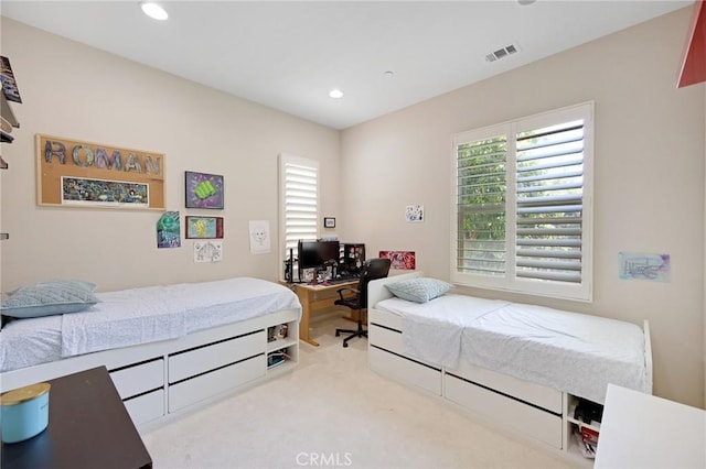 228 Borrego, Irvine, CA 92618 - carpeted bedroom featuring recessed lighting and an office area