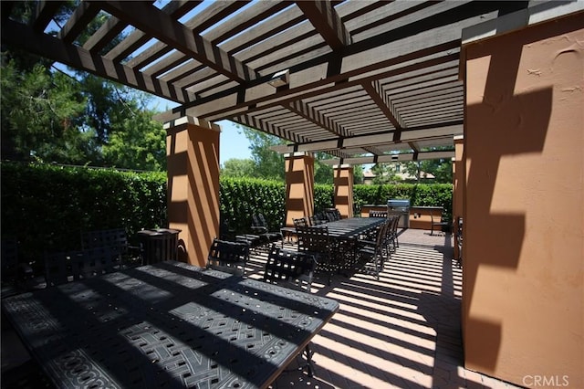 228 Borrego, Irvine, CA 92618 - view of patio / terrace featuring outdoor dining space and a pergola