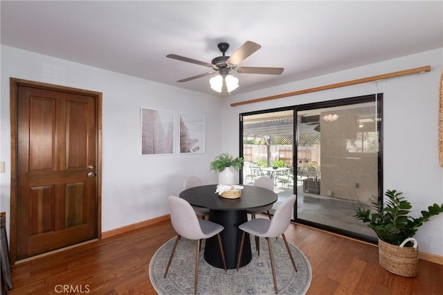 250 Coral Ct, Pismo Beach, CA 93449 - dining area featuring wood finished floors and ceiling fan