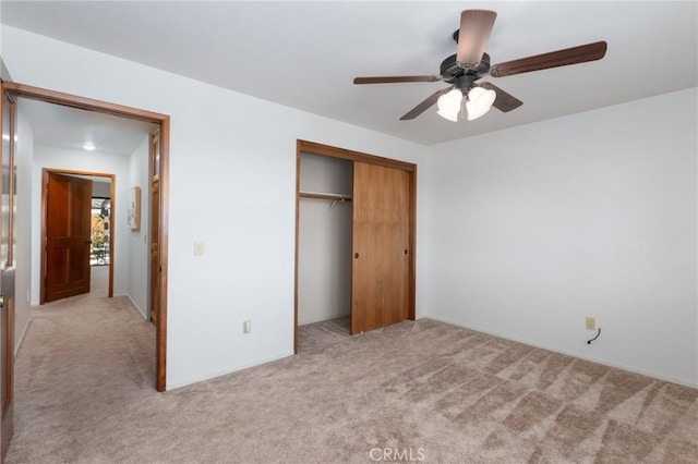 250 Coral Ct, Pismo Beach, CA 93449 - unfurnished bedroom with light carpet, a closet, and ceiling fan