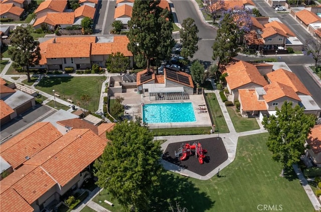 10546 Royal Oak Way, Stanton, CA 90680 - aerial view of residential area with a pool area