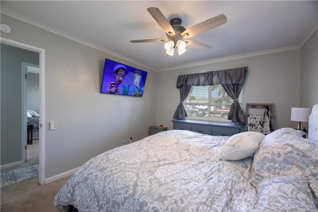10546 Royal Oak Way, Stanton, CA 90680 - bedroom with carpet, crown molding, and a ceiling fan