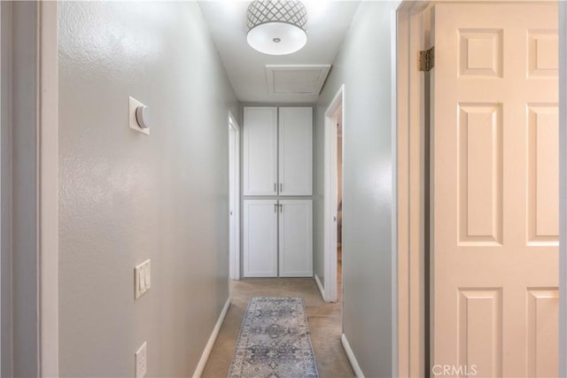 10546 Royal Oak Way, Stanton, CA 90680 - corridor featuring light carpet and attic access