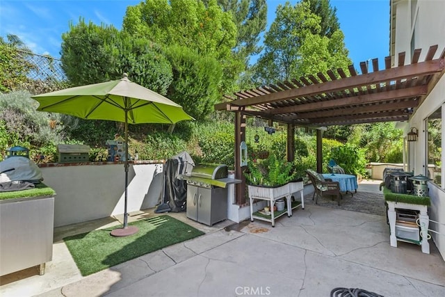 10830 Orchard View Ln, Riverside, CA 92503 - view of patio / terrace with a pergola, grilling area, and an outdoor living space