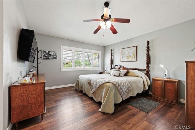 9081 Mandarin Ln, Riverside, CA 92508 - bedroom featuring hardwood / wood-style flooring, baseboards, and ceiling fan