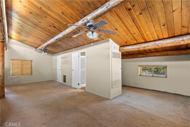 30771 Fox Ridge Ct, Tehachapi, CA 93561 - carpeted spare room featuring wood ceiling and a ceiling fan