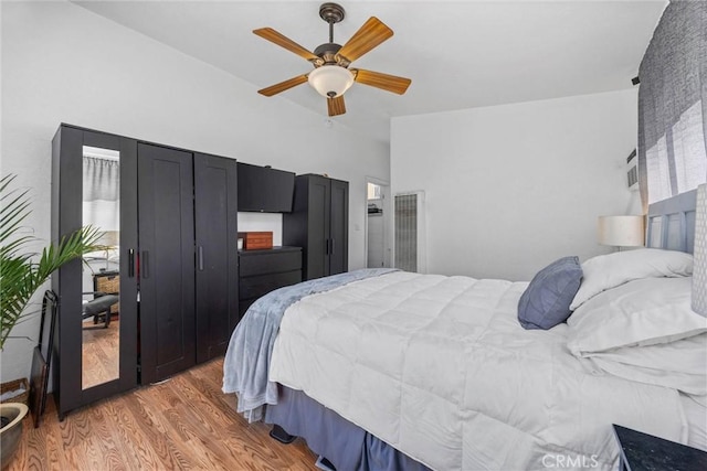 4201 Irvon Trl, Frazier Park, CA 93225 - bedroom with light wood-style floors, ceiling fan, and a heating unit