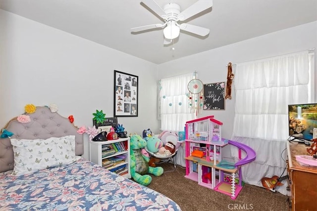 112 W Grandview Dr, Barstow, CA 92311 - bedroom featuring carpet flooring and a ceiling fan