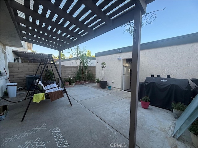 11459 Shippigan Way, Cypress, CA 90630 - fenced backyard with a pergola, a patio, and a grill