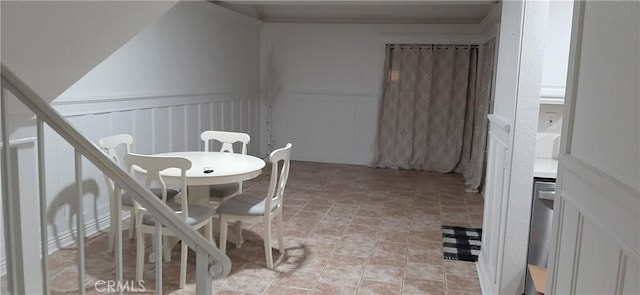 8814 Knollwood Pl, Rancho Cucamonga, CA 91730 - dining space with a decorative wall and a wainscoted wall