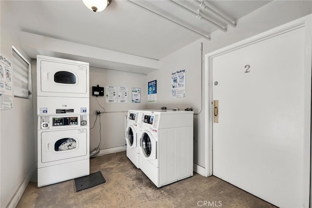 1330 N Crescent Heights Blvd Unit 12, West Hollywood, CA 90046 - shared laundry room featuring stacked washing machine and dryer and washer and clothes dryer