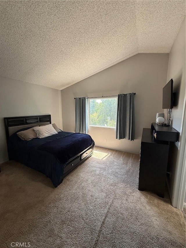 2651 Annapolis Cir, San Bernardino, CA 92408 - carpeted bedroom featuring a textured ceiling and lofted ceiling