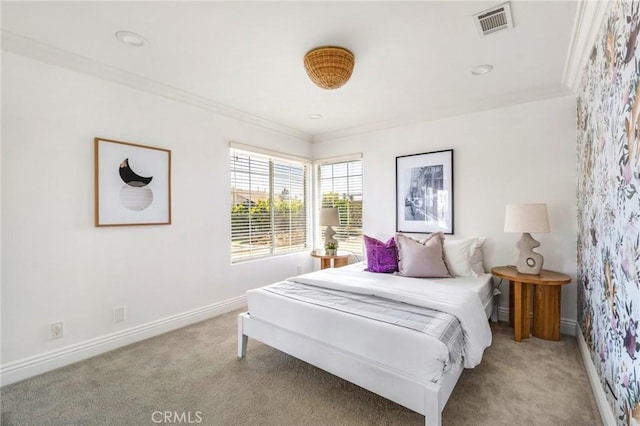 245 Palmer St, Costa Mesa, CA 92627 - bedroom featuring light colored carpet, baseboards, and ornamental molding