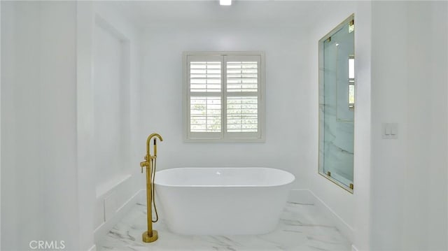 53 Via Armilla, San Clemente, CA 92673 - full bath with marble finish floors and a freestanding tub