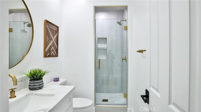53 Via Armilla, San Clemente, CA 92673 - bathroom featuring a shower stall, vanity, and tile patterned floors