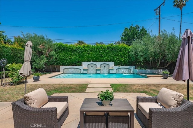 2108 S 2nd Ave, Arcadia, CA 91006 - view of swimming pool with a patio area and an outdoor hangout area