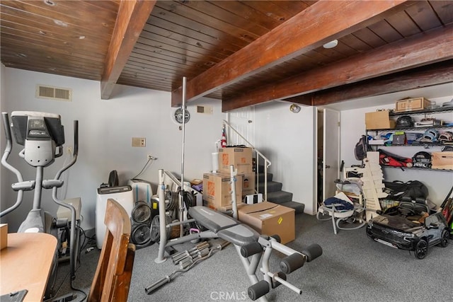 4198 Woodland St, Santa Maria, CA 93455 - workout area featuring wood ceiling