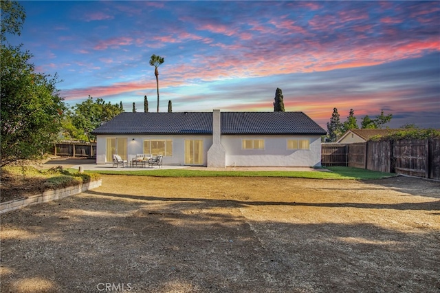 18165 Sharon Cir, Yorba Linda, CA 92886 - rear view of property with a tile roof, a patio, stucco siding, and a fenced backyard