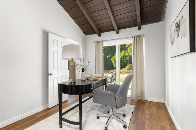18165 Sharon Cir, Yorba Linda, CA 92886 - home office with wooden ceiling and wood finished floors