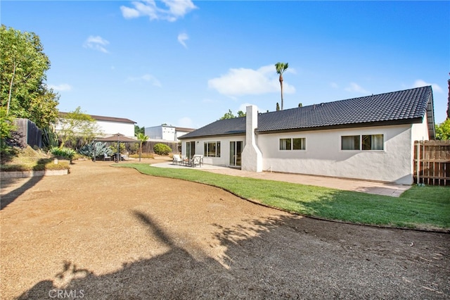 18165 Sharon Cir, Yorba Linda, CA 92886 - back of house with a gazebo, stucco siding, a patio, and a tiled roof