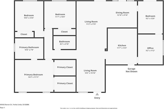 18165 Sharon Cir, Yorba Linda, CA 92886 - view of floor plan / room layout