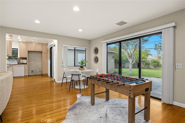 314 S Old Ranch Rd, Arcadia, CA 91007 - playroom with baseboards, light wood-type flooring, and recessed lighting
