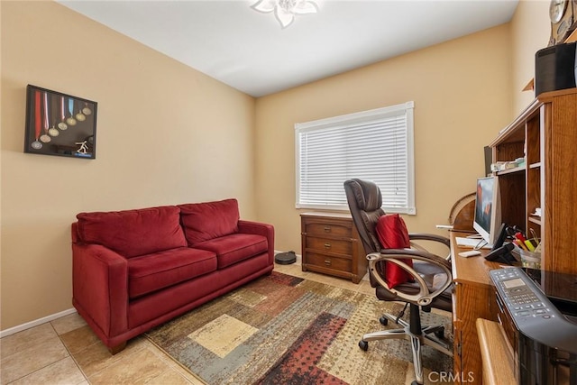 39798 Fairview Ct, Murrieta, CA 92563 - office area featuring baseboards and light tile patterned floors