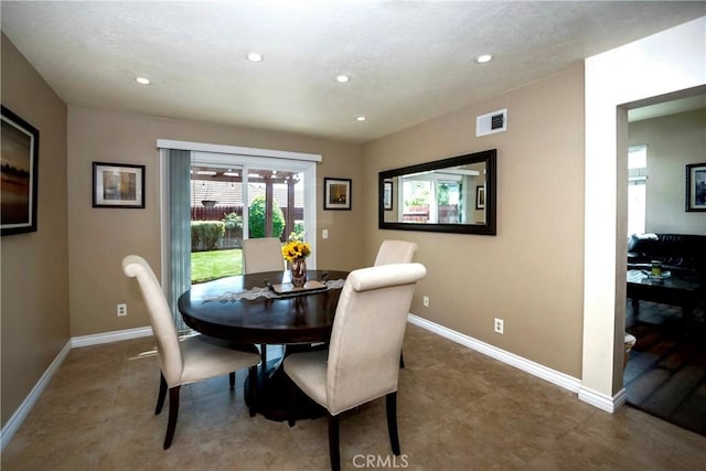 11103 Muirfield Dr, Rancho Cucamonga, CA 91730 - dining area with recessed lighting, baseboards, and tile patterned flooring