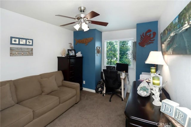 11103 Muirfield Dr, Rancho Cucamonga, CA 91730 - carpeted office space with a ceiling fan