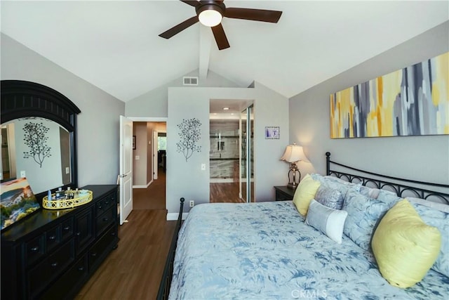 11103 Muirfield Dr, Rancho Cucamonga, CA 91730 - bedroom with wood finished floors, baseboards, ensuite bathroom, and ceiling fan