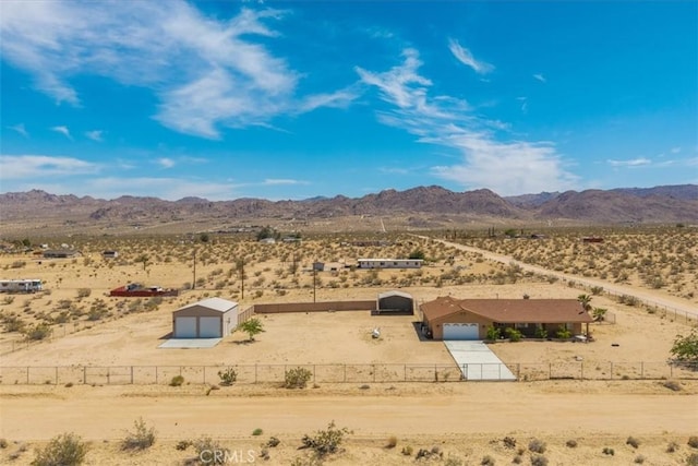 63357 Uranium Rd, Joshua Tree, CA 92252 - aerial view of sparsely populated area featuring a desert landscape and a mountainous background