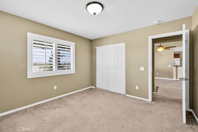 63357 Uranium Rd, Joshua Tree, CA 92252 - unfurnished bedroom featuring carpet floors, a closet, and baseboards
