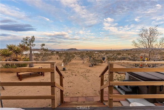 55436 Cone Blvd, Landers, CA 92285 - yard at dusk featuring a mountain view