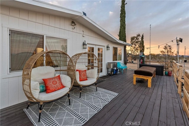 55436 Cone Blvd, Landers, CA 92285 - wooden deck featuring french doors