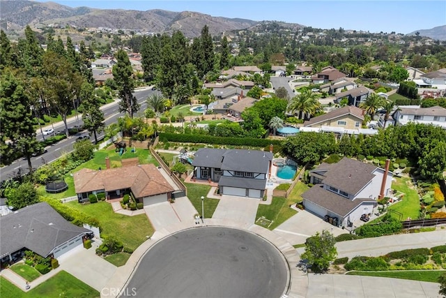 20660 Calle Feliz, Yorba Linda, CA 92886 - aerial overview of property's location featuring nearby suburban area and mountains