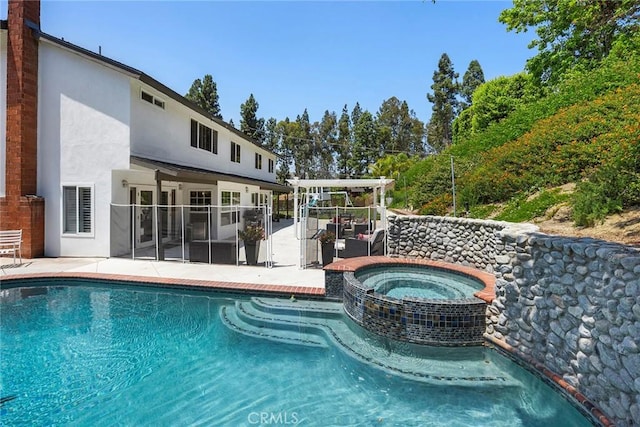 20660 Calle Feliz, Yorba Linda, CA 92886 - view of swimming pool featuring a patio area and a pool with connected hot tub