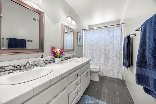 20660 Calle Feliz, Yorba Linda, CA 92886 - bathroom featuring double vanity, tile patterned floors, and a shower with shower curtain