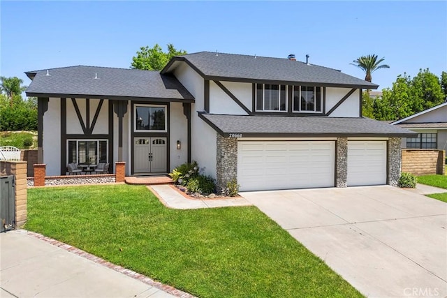 20660 Calle Feliz, Yorba Linda, CA 92886 - view of front facade with driveway, a front lawn, stucco siding, and an attached garage